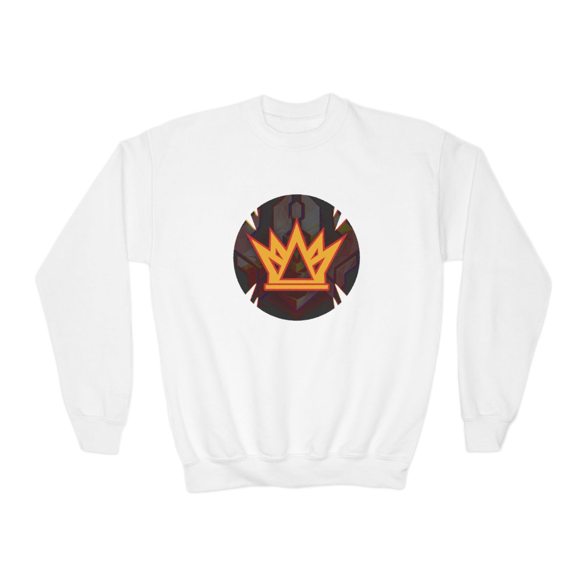 Flaming Crown Crewneck Sweatshirt | Fire King Symbol | Kingsman | Kingsman265 (Kids)